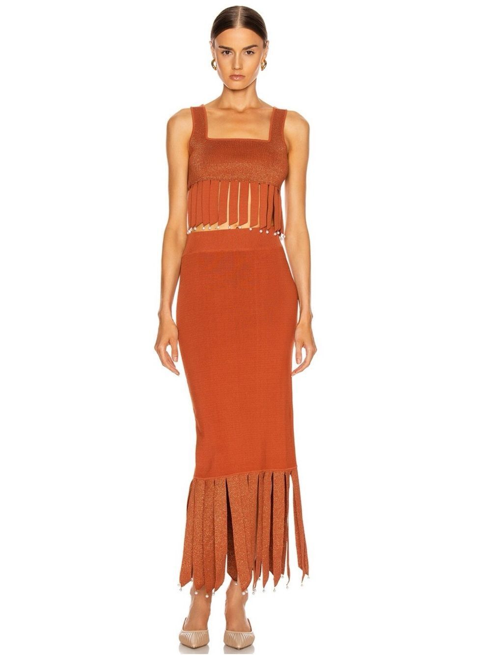 STAUD Maze Skirt in Rust Size XS ~ New No Tags